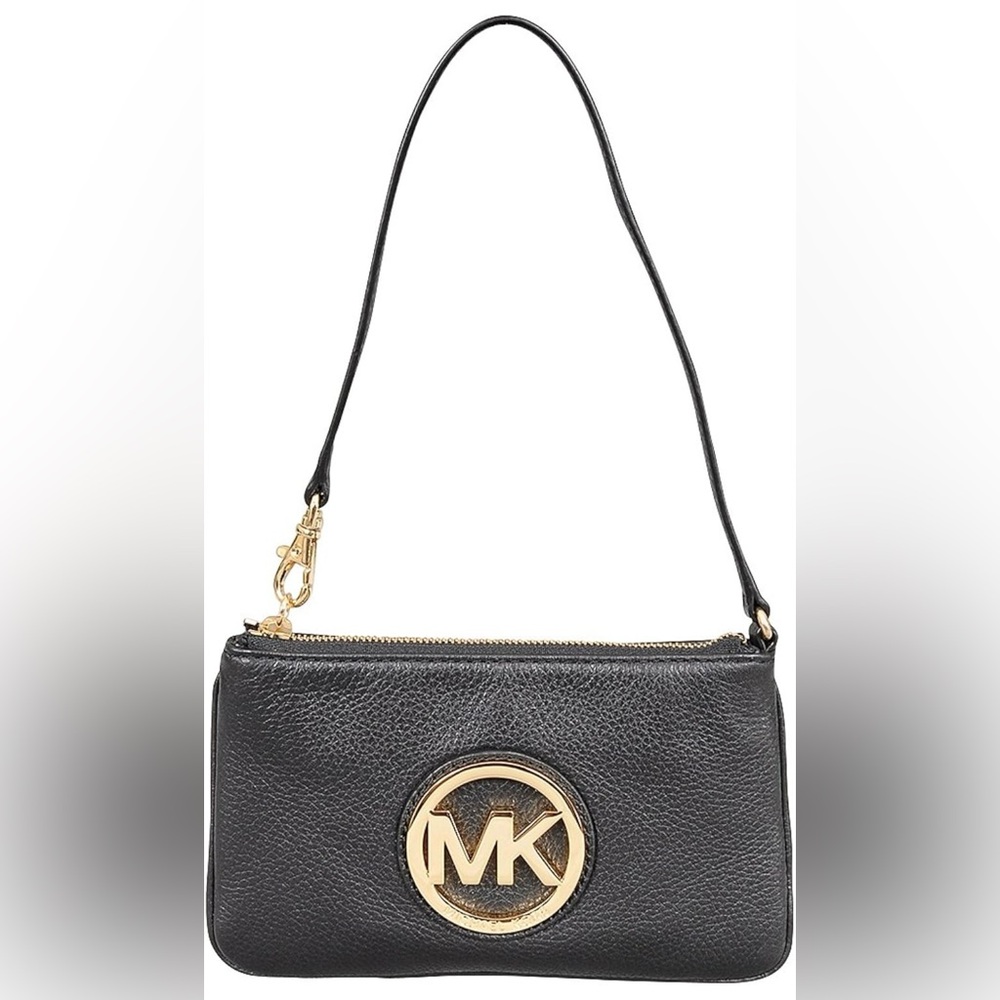 Michael Kors, Fulton, Black Genuine Leather Wristlet